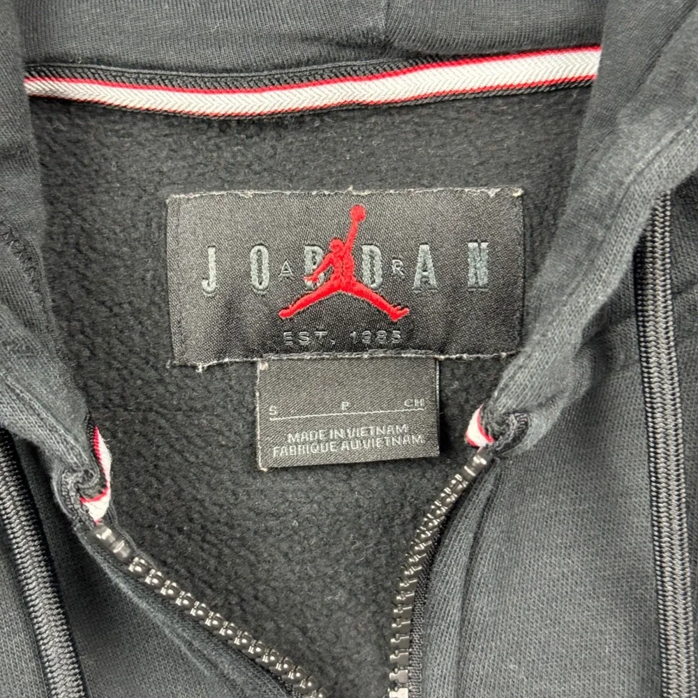 Jordan Mens Small Jumpman Full Zip Hoodie Black Fleece Sweatshirt Sportswear